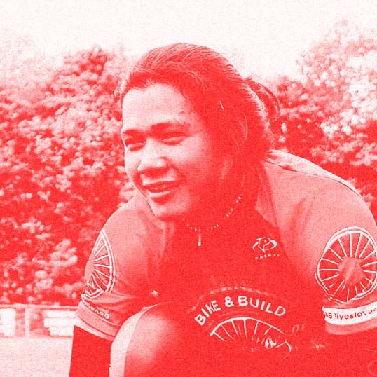 Portrait of Bernard Long, a Bike and Build scholarship recipient.
