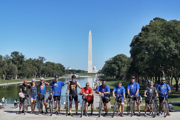 Travis Manion Riders in Front of Washington Monument